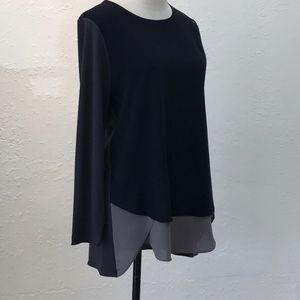 Mixed fabric top